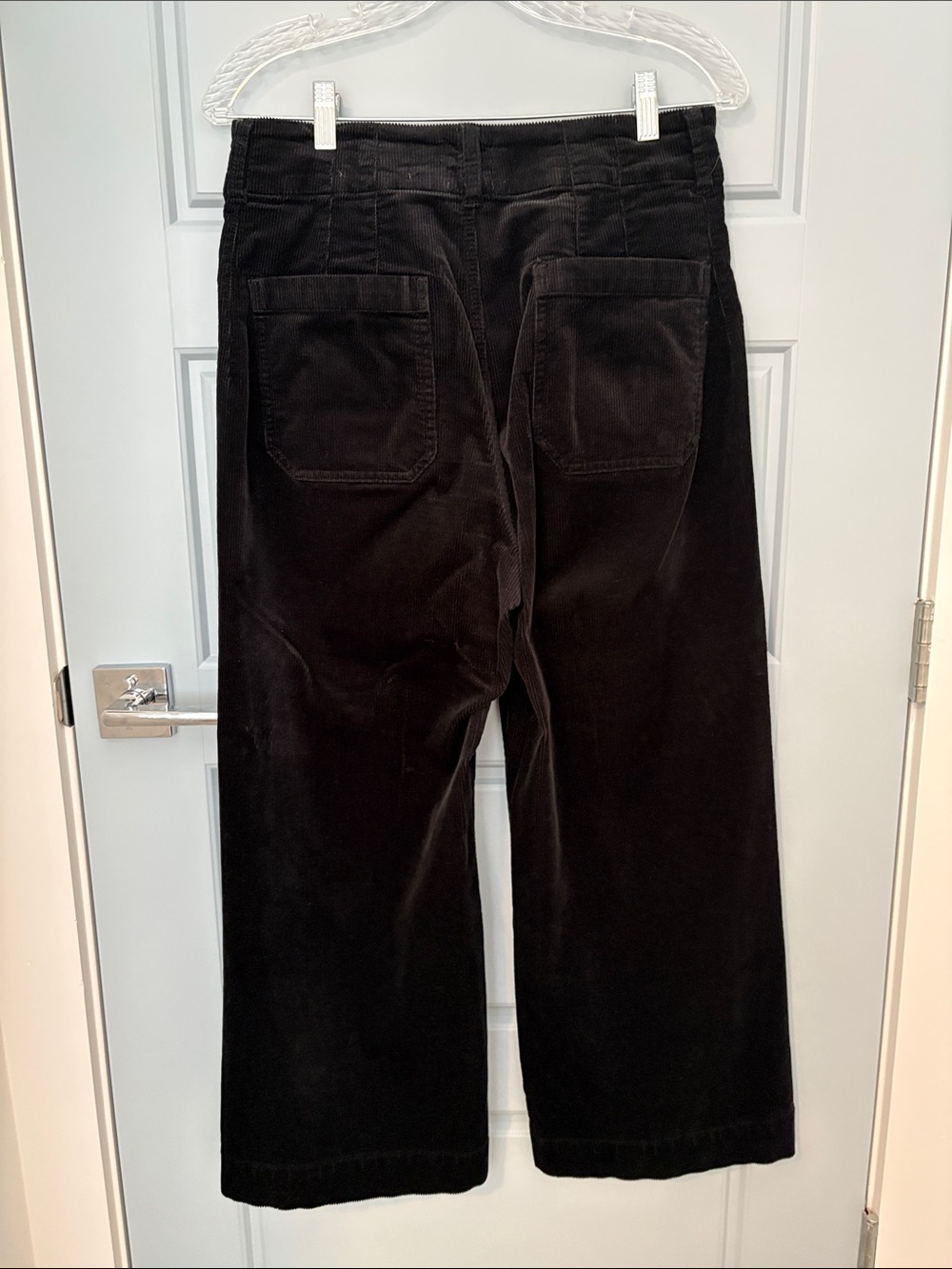 Anthropologie Maeve The Colette Wide-Leg Cropped Corduroy Pants - Black - Picture 2 of 3